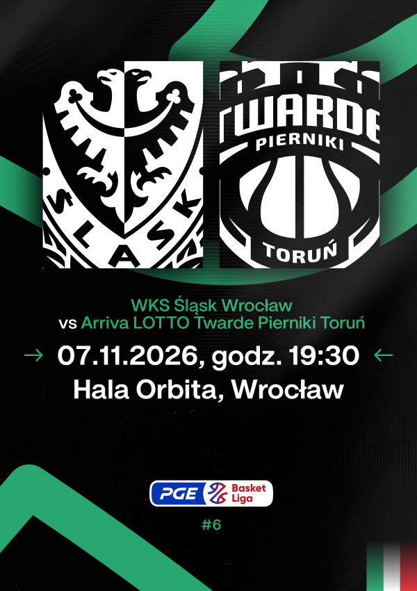 Bilety WKS Śląsk Wrocław vs Arriva Lotto Twarde Pierniki Toruń